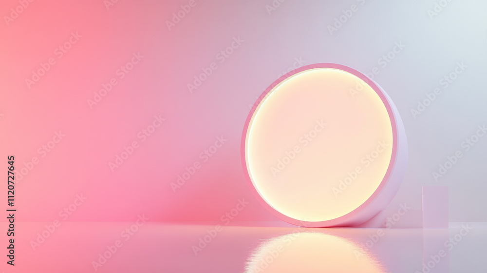Minimalist Round Light in Soft Pink and Blue Gradient Minimalist Round Light in Soft Pink and Blue Gradient