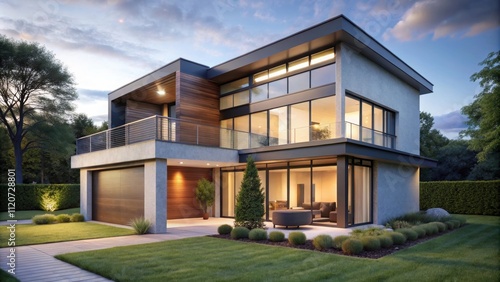 Modern contemporary style house with clean lines, large windows, and minimalistic design, home, architecture, interior