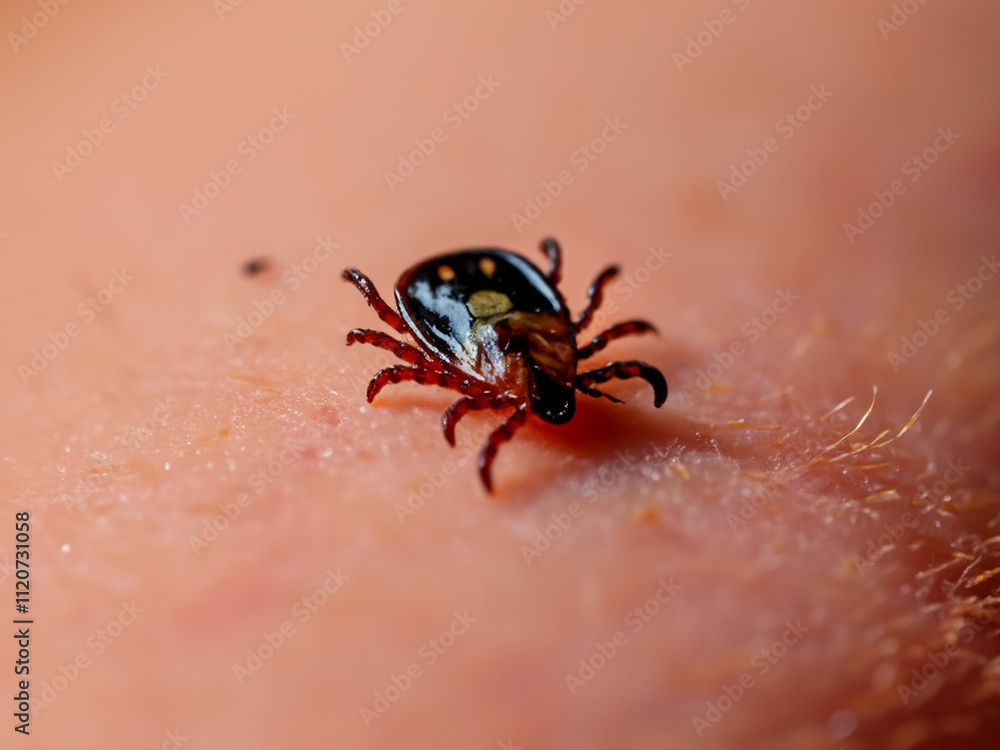 close up of red tick with blood. macro shot of human hand with tick. close up of red tick with blood. macro shot of human hand with tick.