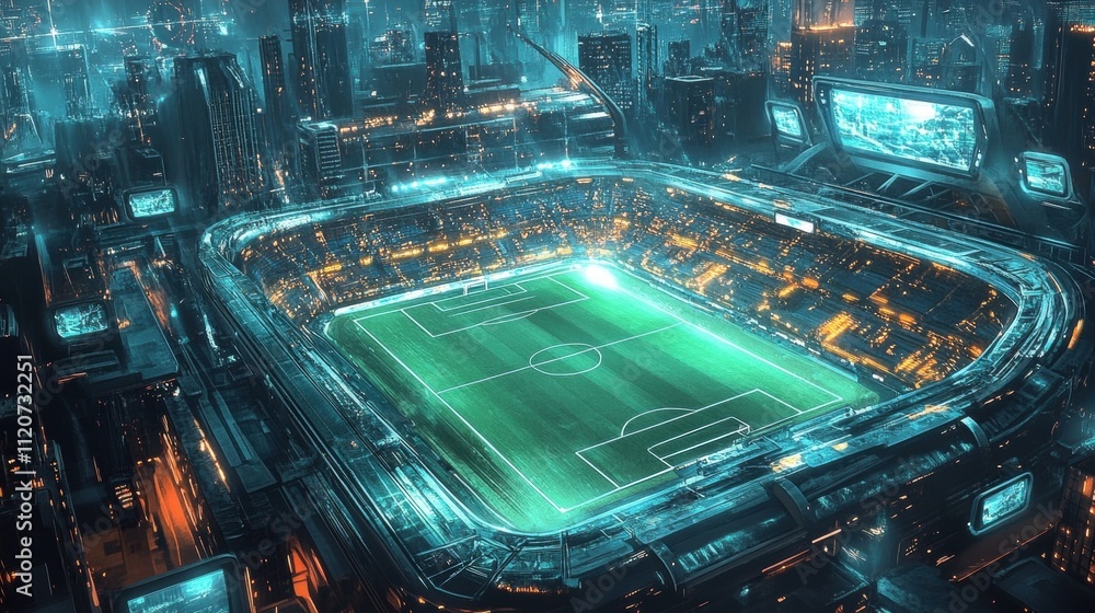 Fototapeta premium Futuristic Stadium Night Scene