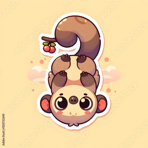 Kawaii Kinkajou Sticker Hanging