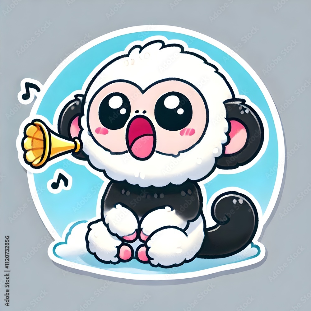 Obraz premium Chibi Gibbon Illustration