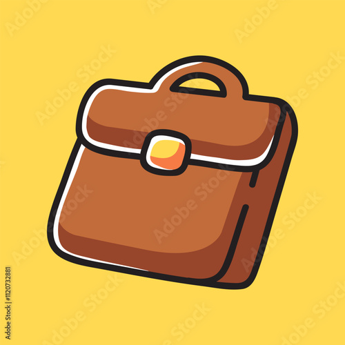 Briefcase Vector Cartoon Illustration. Business Icon Concept Isolated Premium Vector. Flat Cartoon Concept. Cute Doodle Cartoon Illustration Style. Suitable for Any Project