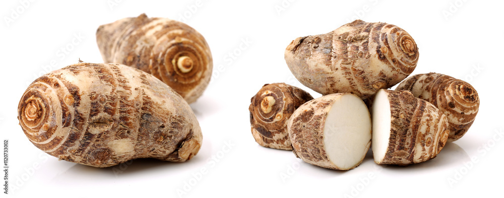 Taro on a white background