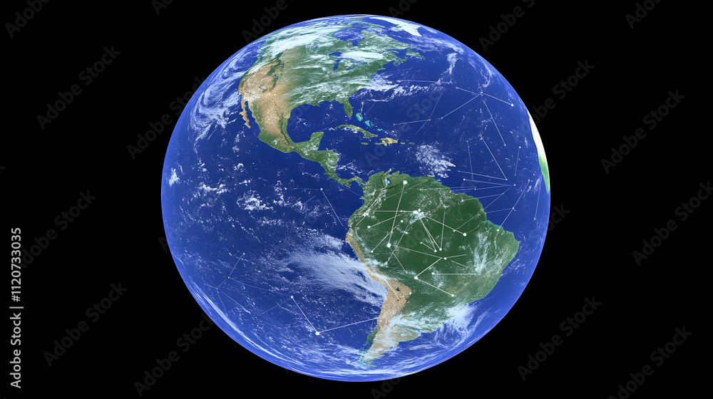 Detailed Earth globe with connection lines. Detailed Earth globe with connection lines.