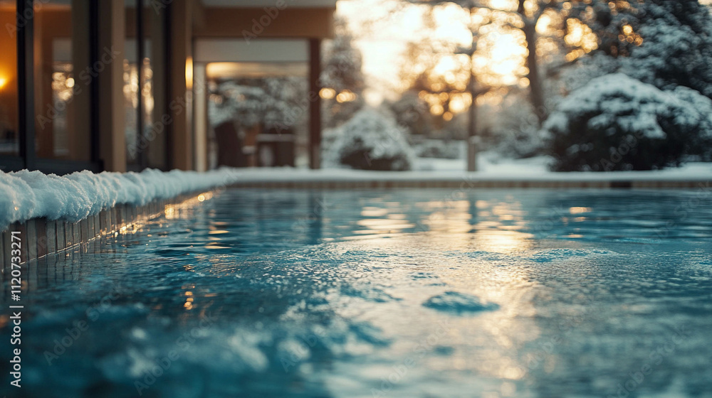 Swimming pool close-up in winter season Swimming pool close-up in winter season