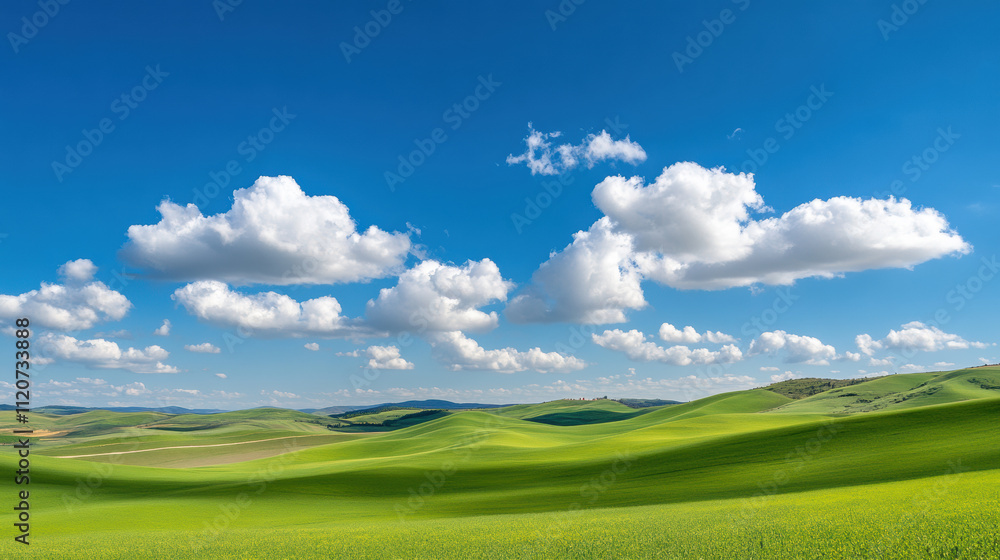 Idyllic Green Fields and Blue Sky Idyllic Green Fields and Blue Sky