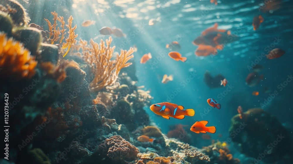 Tropical sea underwater fishes on coral reef. Aquarium oceanarium wildlife colorful marine panorama landscape nature snorkel diving Tropical sea underwater fishes on coral reef. Aquarium oceanarium wildlife colorful marine panorama landscape nature snorkel diving
