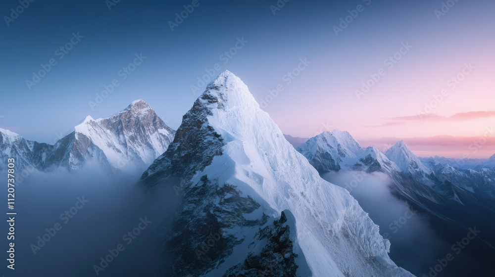 Fototapeta premium Mountain Peaks in the Clouds