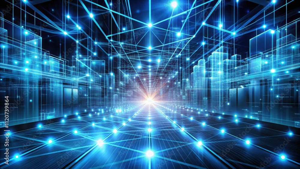 Abstract rendering of internet infrastructure concept, technology, futuristic, network, digital, connection Abstract rendering of internet infrastructure concept, technology, futuristic, network, digital, connection