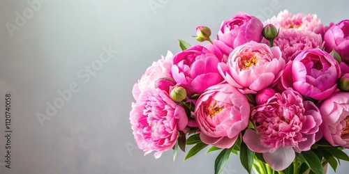 Pink peony bouquet with lush blooms and vibrant colors, peonies, flowers, floral arrangement, spring, wedding, beautiful, delicate