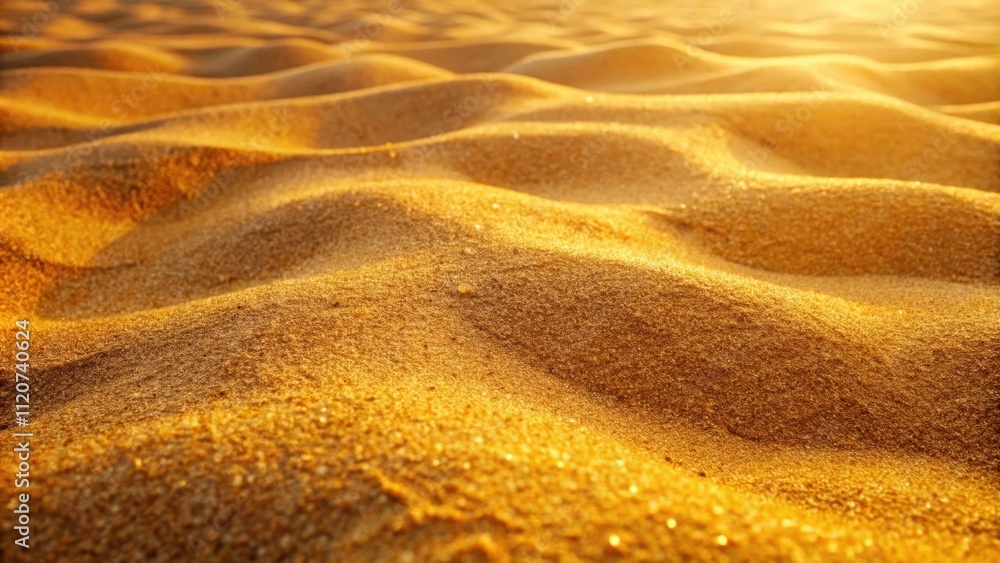 Closeup of golden sand texture of a beach or desert, sandy, grains, background, nature, closeup, texture, dry, arid, landscape Closeup of golden sand texture of a beach or desert, sandy, grains, background, nature, closeup, texture, dry, arid, landscape
