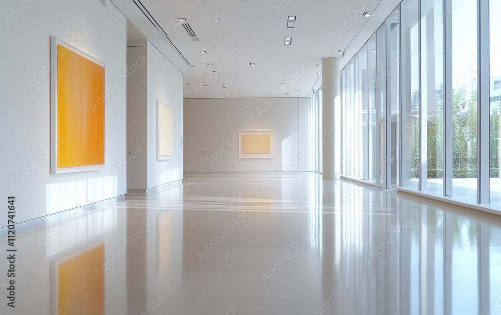 Modern Art Gallery with Large Windows Modern Art Gallery with Large Windows