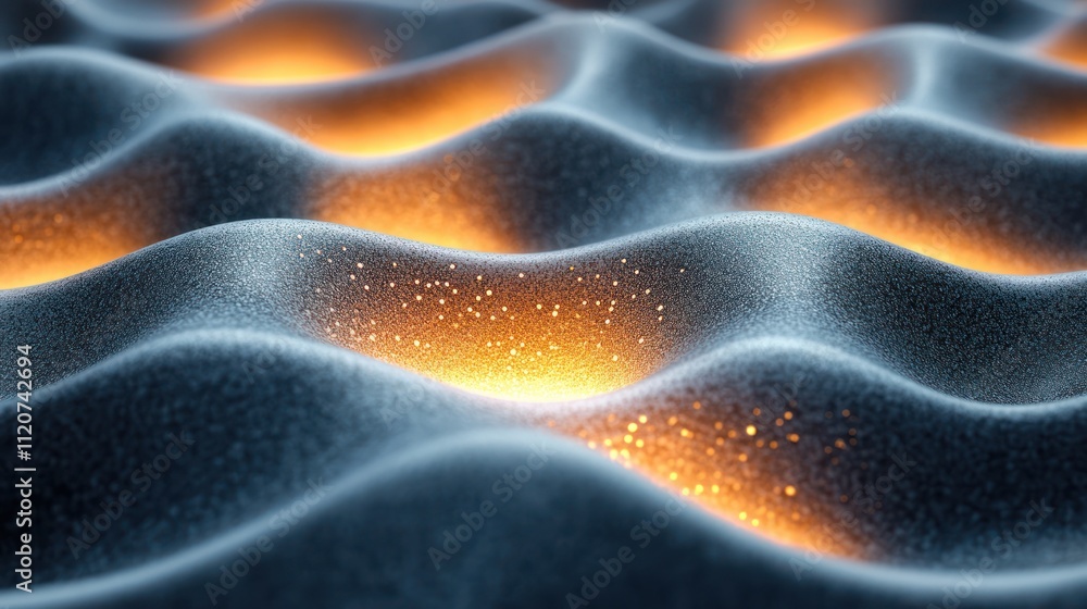 Obraz premium Glowing, textured surface with wave pattern.