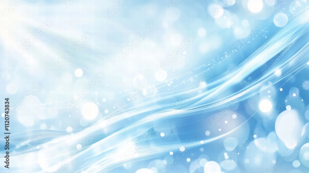 Blue Abstract Background with Light Bokeh Blue Abstract Background with Light Bokeh