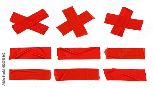 Konstfotografi Pieces of red duct tape