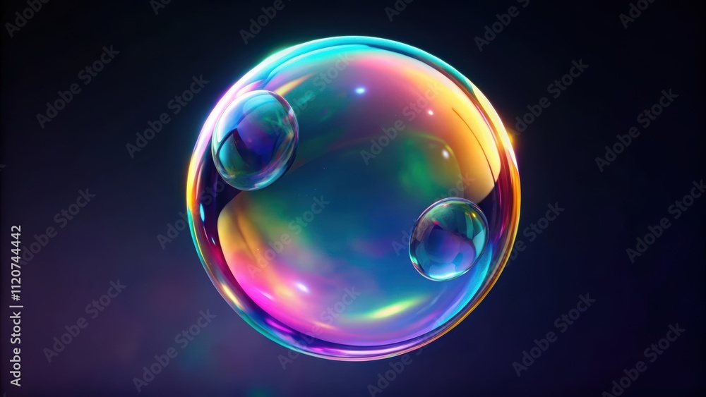 Iridescent bubble floating in a render space, iridescent, bubble,render, floating, reflection, shiny, colorful, sphere Iridescent bubble floating in a render space, iridescent, bubble,render, floating, reflection, shiny, colorful, sphere