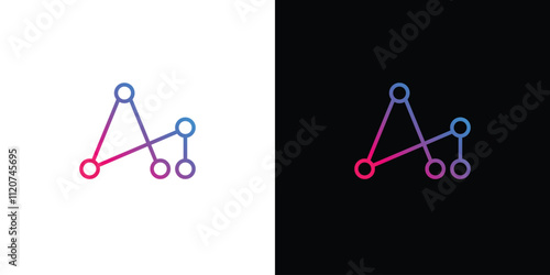 Modern Ai logo design featuring stylish network connections on a separate background