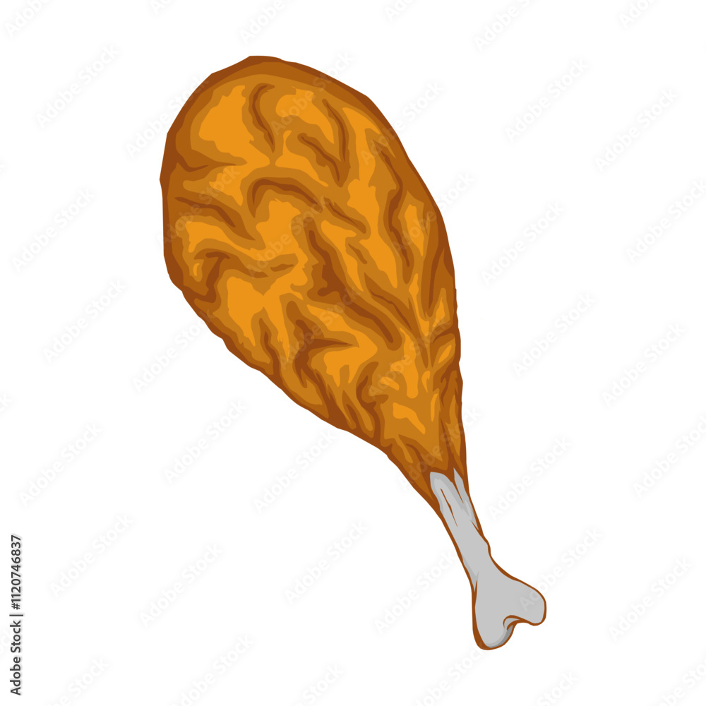 crispy chicken thigh vector illustration crispy chicken thigh vector illustration