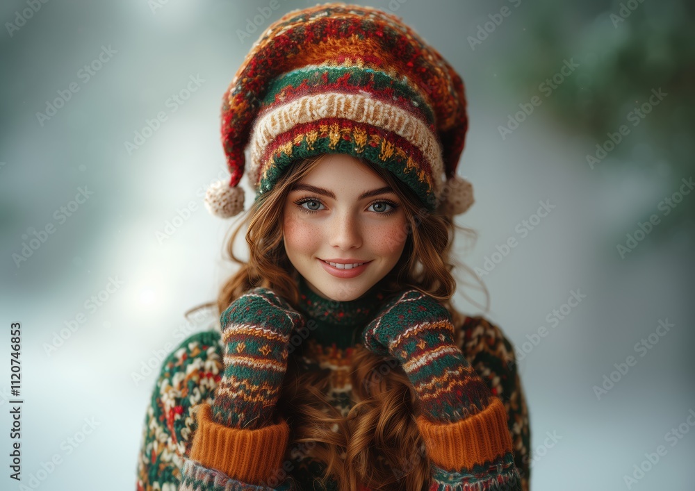 Christmas Woman Girl Elf Santa Hat Sweater Snow Smiling Pretty Beautiful Winter Ornament Tree Festive Holiday Greeting Card Background Wallpaper Image Photo Illustration Christmas Woman Girl Elf Santa Hat Sweater Snow Smiling Pretty Beautiful Winter Ornament Tree Festive Holiday Greeting Card Background Wallpaper Image Photo Illustration