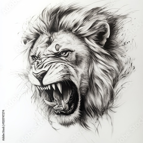 Wallpaper Mural lion, head, animal, vector, tiger, tattoo, wild, illustration, cat, cartoon, mascot, mammal, face, wildlife, predator, silhouette, fur, symbol, feline, power, nature, wolf, king, art, angry Torontodigital.ca