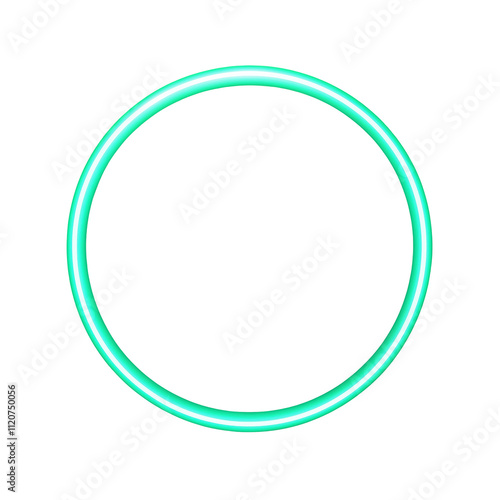  "PNG illustration of a glowing green neon circle