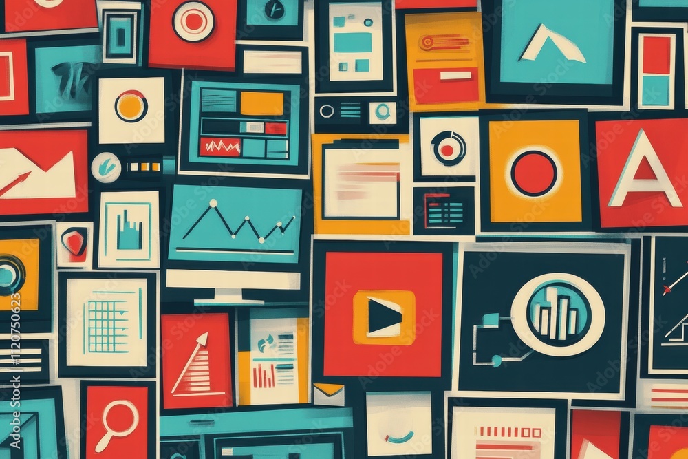 Creative digital design elements showcased in a modern workspace visual content colorful environment inspirational viewpoint Creative digital design elements showcased in a modern workspace visual content colorful environment inspirational viewpoint