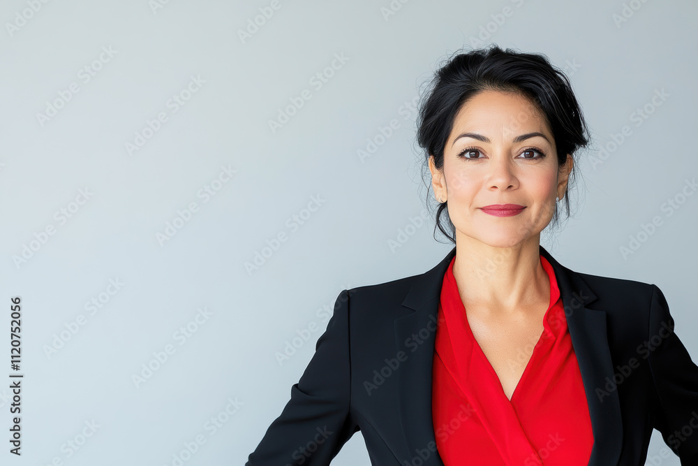 Confident Businesswoman in Red and Black Suit Confident Businesswoman in Red and Black Suit