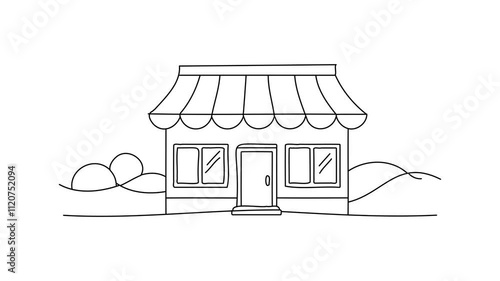 Store Continuous line draw Full length single line animation.