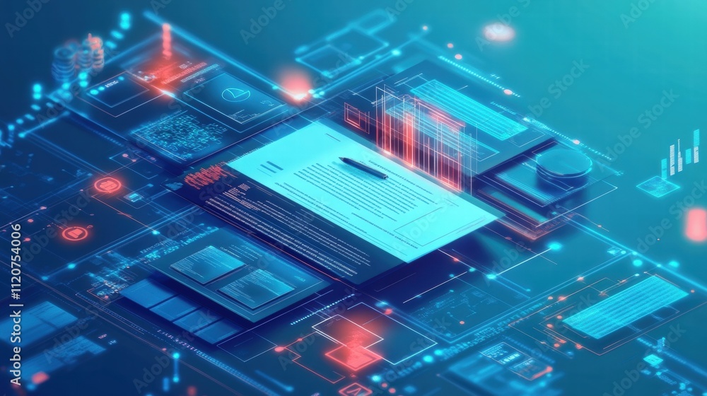 Obraz premium Digital Technology Data Processing Concept