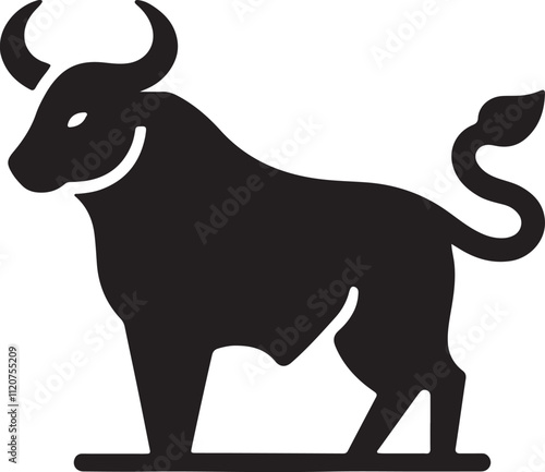 bull icon minimal silhouette style vector art illustration on a white background.
