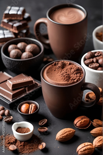 Mocha mousse - color of the year - moodboard sample - sweet cocoa, coffee, pralines and chocolate