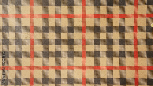 Rustic Brown and Red Plaid Pattern Background Texture