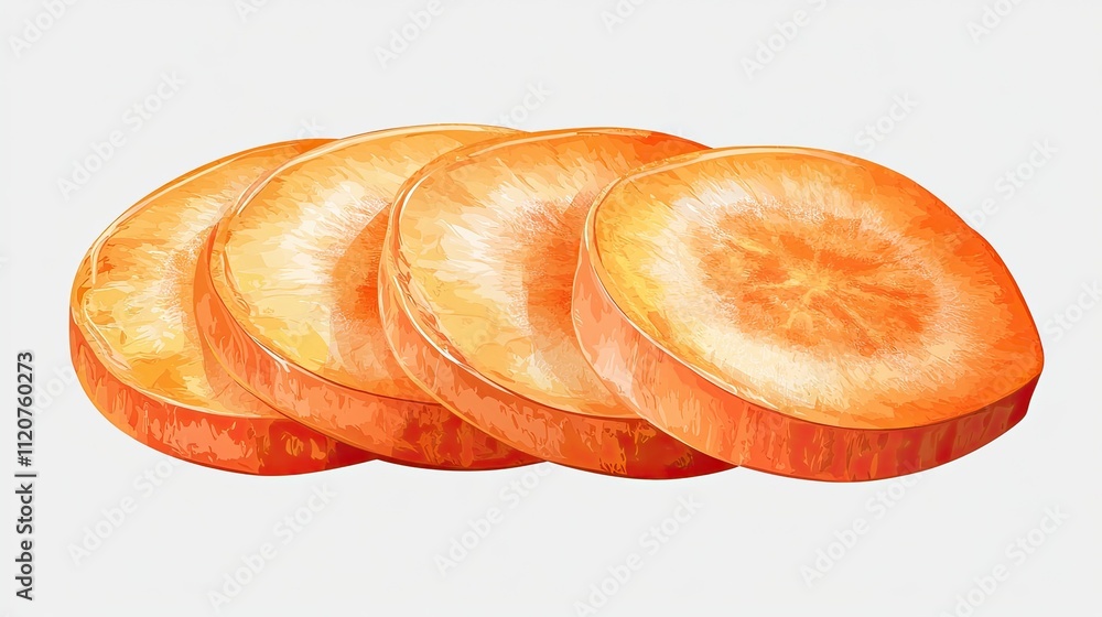 Carrot slices isolated on a clear backdrop Carrot slices isolated on a clear backdrop