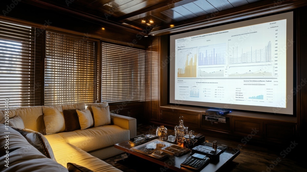 Luxury Yacht Home Theater with Data Presentation Luxury Yacht Home Theater with Data Presentation