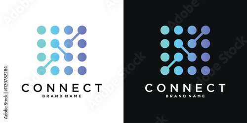 Molecul tech logo design. Creative shape modern concept. Premium Vector
