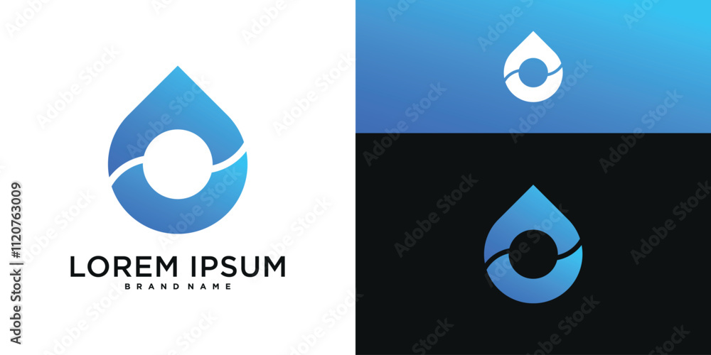 Water drop logo design. Aqua natural dropplet icon. Premium Vector Water drop logo design. Aqua natural dropplet icon. Premium Vector