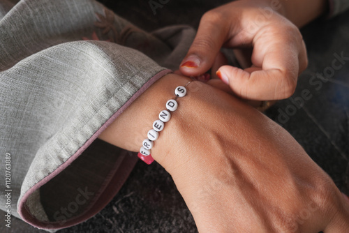 Obraz na płótnie Jeweler bracelet on the female wrist.