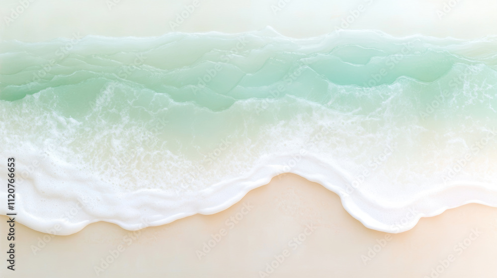 Fototapeta premium Soothing Ocean Waves on Sandy Beach