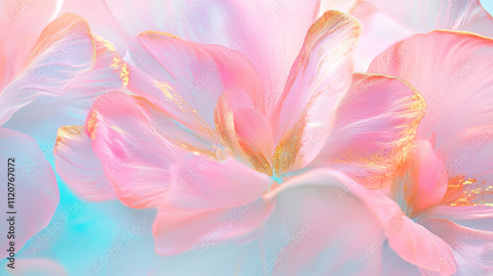 Fototapeta premium Soft Pink and Blue Floral Abstract