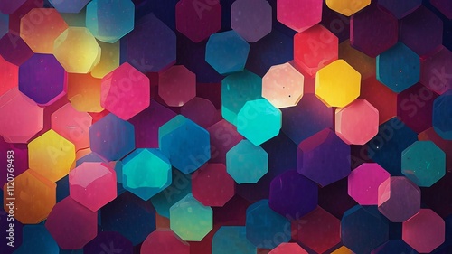 Lightning against a Stunning Overlapping Colorful Scene