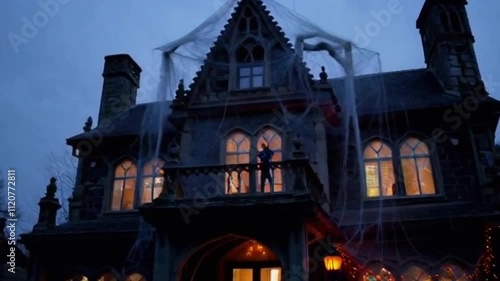house with halloween decoration is very cool