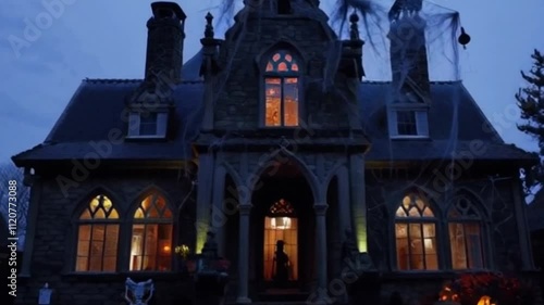 house with halloween decoration is very cool