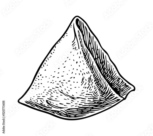 samosa engraving black and white outline
