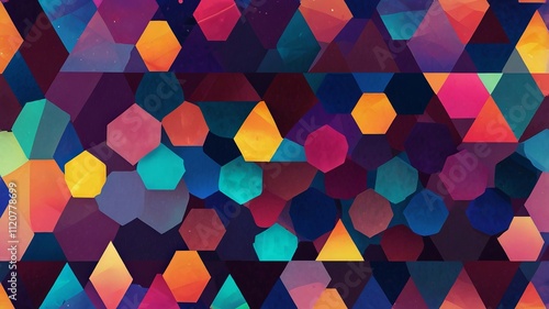 Lightning against a Stunning Overlapping Colorful Scene