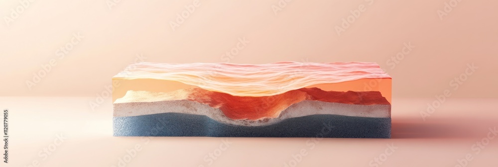 Obraz premium Abstract layered structure with gradient colors.