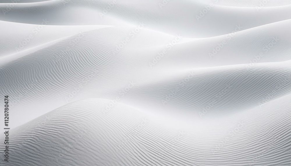 Soft, undulating waves of white sand create a serene, minimalist landscape. Soft, undulating waves of white sand create a serene, minimalist landscape.