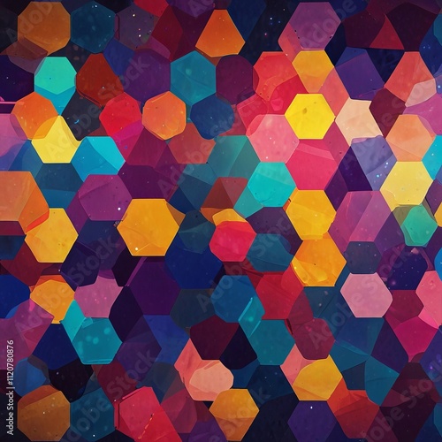 Lightning against a Stunning Overlapping Colorful Scene