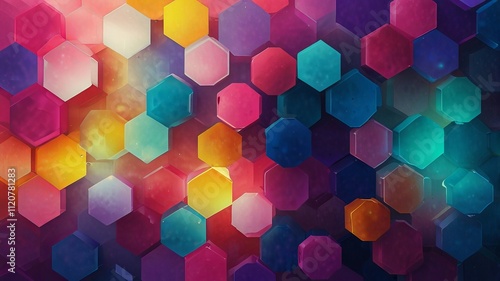 Lightning against a Stunning Overlapping Colorful Scene