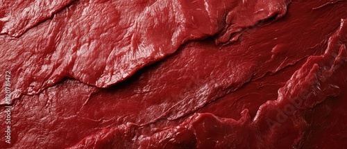 Close-up of raw red meat texture.